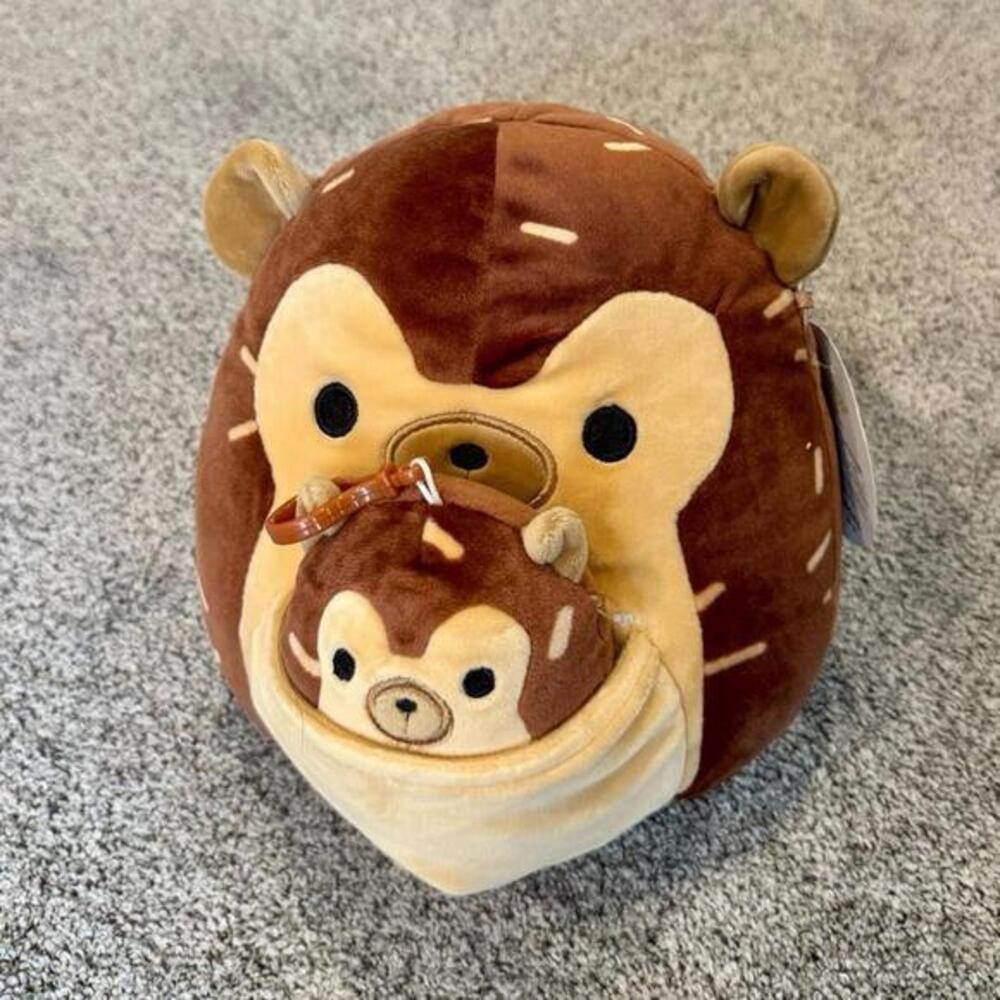 Squishmallows hedgehog mom and Baby Set 8" & 3.5" clip